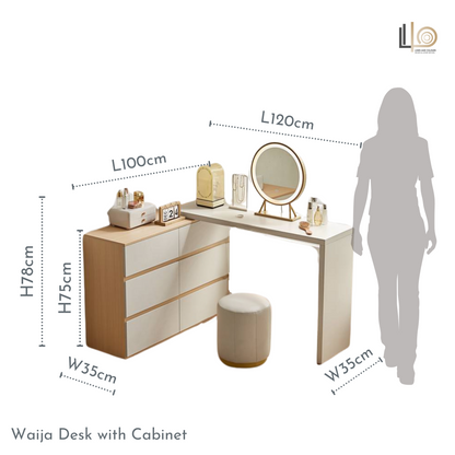 Waija Desk with Cabinet