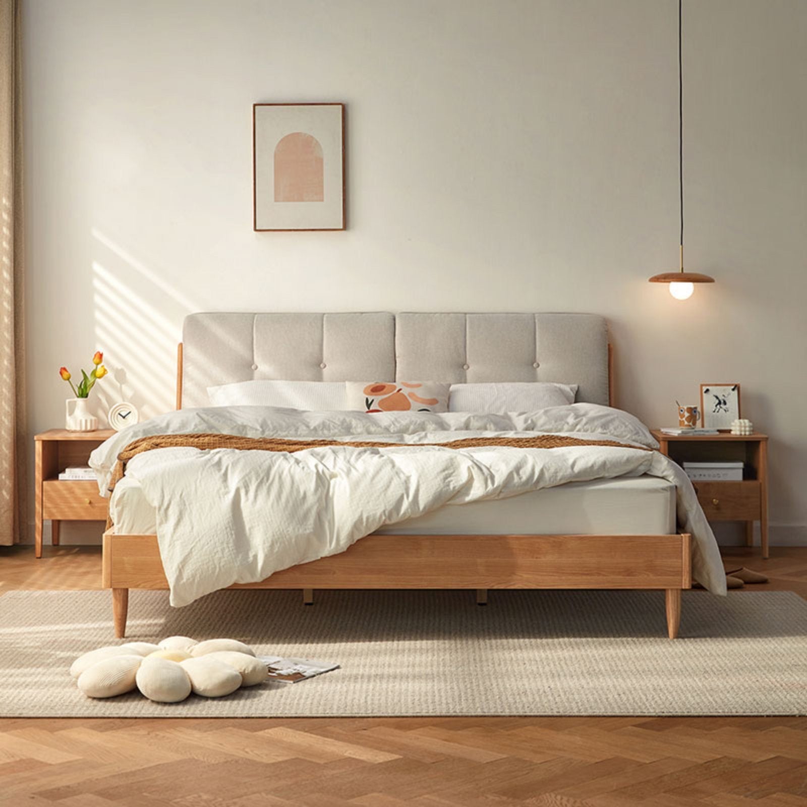 Cinza Wood Bed Frame